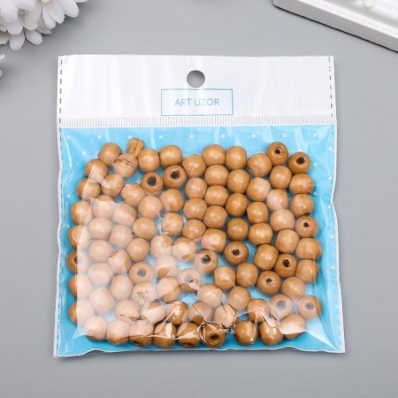 Beads for creativity wood "natural" set 30 g 1x1 cm-2