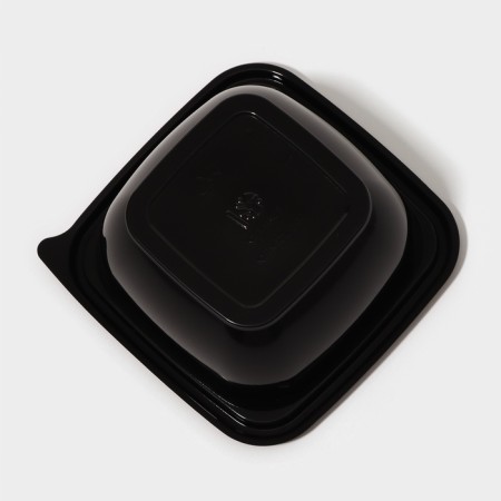 Disposable plastic container, YUPK-1212, 500 ml, 12.6 × 12.6 × 6 cm, black, 50 pcs/un-3
