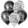Latex ball 12 "Husband", pastel, set of 50 pcs., Black, white color