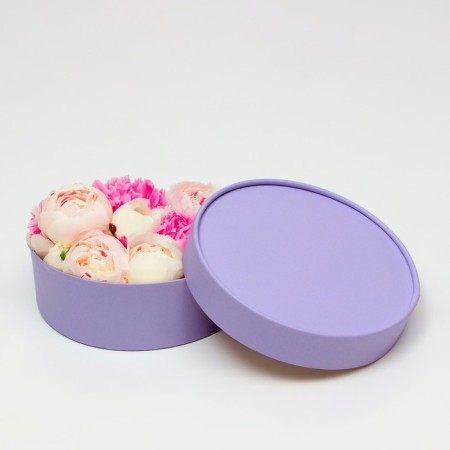 Box - tube 2 in 1, low with a dull lid "Lilac", 21 x 7 - 18 x 6 cm-2