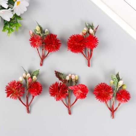 Flowers for decorating "echinops with berries" red 8 cm-2