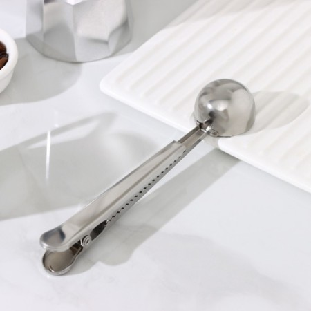 Spoon for coffee aroma, with a clamp, silver color-3