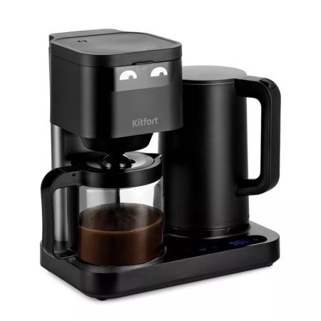 Coffee machine KitFort KT-7143, drop, 1600 watts, 1.1/1.25 l, black