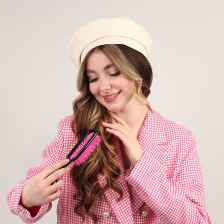 The comb is massage, wide, ventilated, 8.5 × 20.5 cm, PVC box, black/pink color-9
