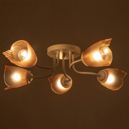 Chandelier 1341001/5br E27 15W white-brown BayerLux-2