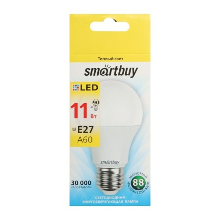 Smartbuy, A60, E27, 11 W, 3000 K, warm white light-3