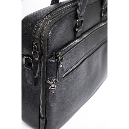 Male portfolio, eco-leather, de-gosa black, 39x10x29 cm-2