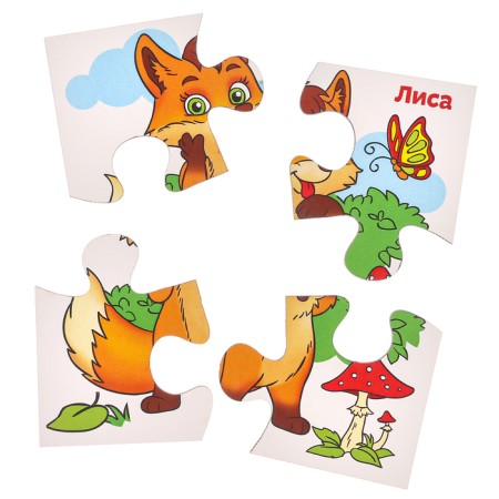Developing puzzles made of wood "Forest animals"-6