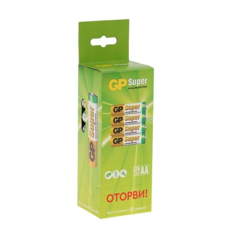 Battery Alkalin GP Super, AA, LR6-40Box, 1.5V, set, 40 pcs.-1