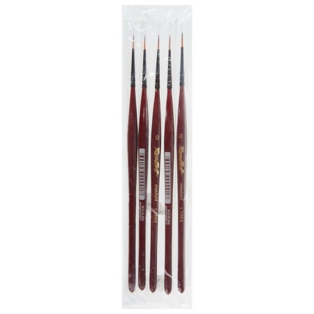 Brush Liner Sybloff S10RB RUBLOF №0, short hair short handle is varnished, red-1