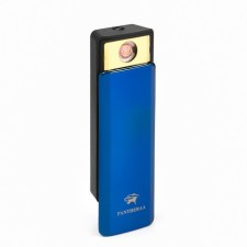 Electronic lighter, USB, spiral, flashlight, 2.5 x 7.5 cm, blue