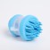 Brush for washing and massage of animals, with a shampoo container, blue