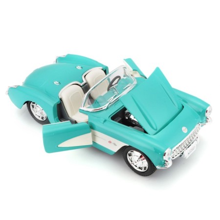 MASTO DIE-CAST 1957 Chevrolet Corvette machine, opening doors, 1:24, turquoise color-6
