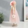 Interior doll "Baby in pink, with a flower, with long hair" 41.5x14.5x16 cm