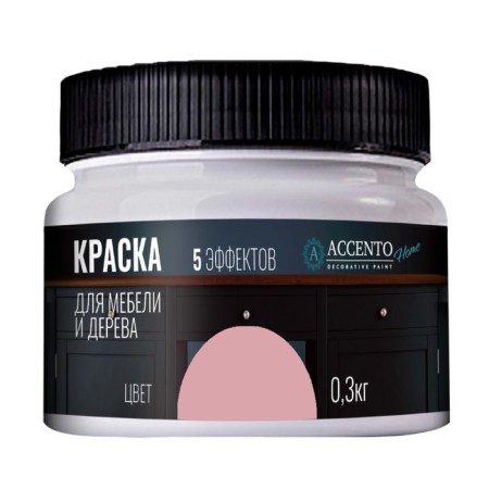 Furniture and wood paint "Pink powder", half -gloss, 0.3 kg