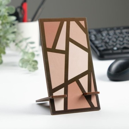 Standing for the phone "Geometry", 15x8 cm, lamination, tree