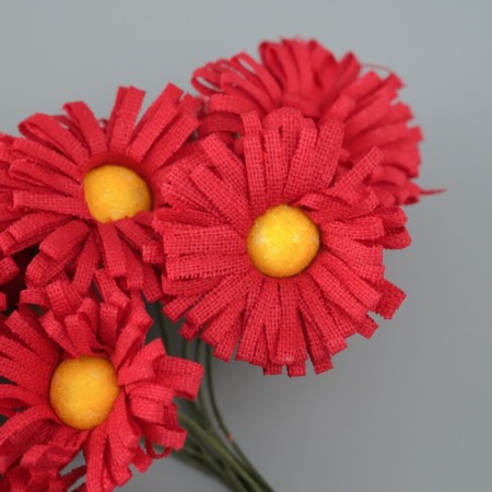 Decorative flower for creativity "chamomile" burgundy-2