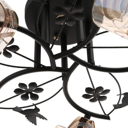 Economic Service Chandelier 00101/5 5x60W E27, black/amber, 56x56x28 cm-2