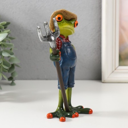 Souvenir Polystone Lak "Frog with Power" 4.5x7.5x16 cm-1