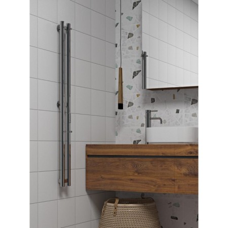 Electric heated towel Indigo Style, 1200x100 mm, hidden installation, chrome-5