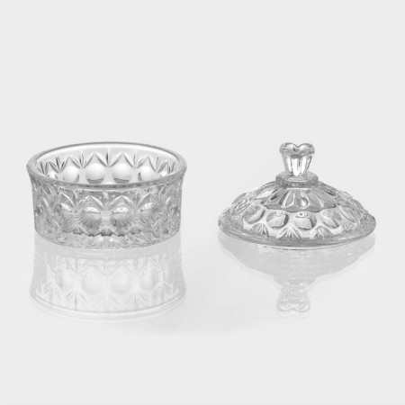 Glass Sugar "circles", 250 ml, 10.5 × 10.5 cm, with a lid-1