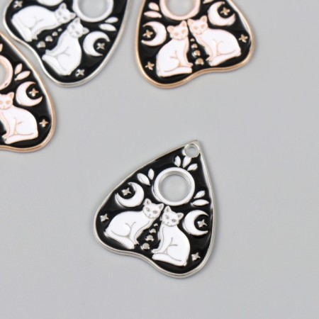 Decor for creativity Metal "Lunar cats" enamel mix 2.6x2.3 cm-1
