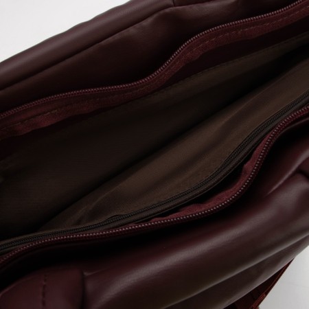 Zipper bag with zipper, burgundy color-2