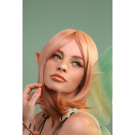 Artificial wig, with a bang, imitation of the skin, 30 cm, milk color-8
