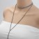 Choker "ice", white color in gray metal 3 rows, 44.5 cm