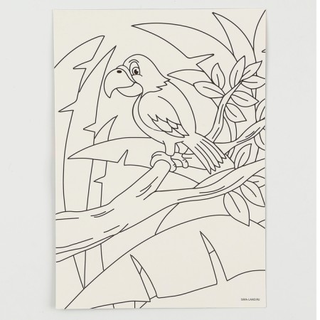 Application with rhinestones for children "Parrot", a set for creativity, A5-3
