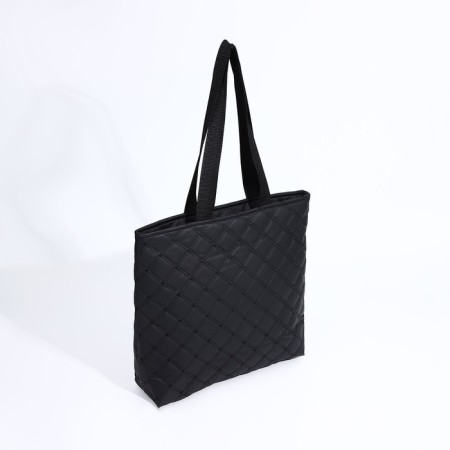 Soper bag with zipper, black color-2