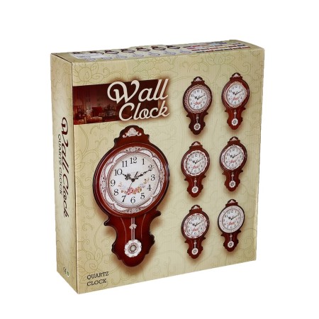 Wall-wall watches with a pendulum, 2 batteries, 56 x 30 x 28 cm, D-20 cm, brown-3