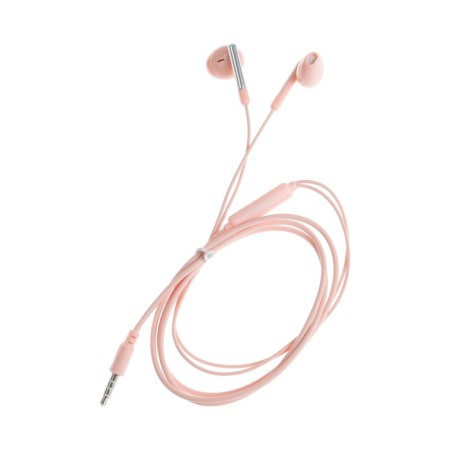 R-8 headphones, wired, inserts, microphone, 1 m, jack 3.5 mm, pink-1