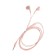 R-8 headphones, wired, inserts, microphone, 1 m, jack 3.5 mm, pink