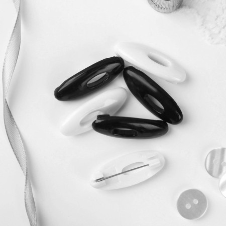 Safe pins, 40 mm, 6 pcs, black/white color-1