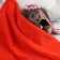Knitted cut for needlework, velor, red color, 45 × 50 cm