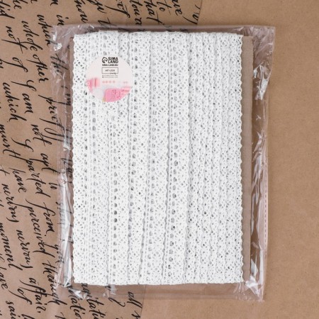 Knitted lace, 15 mm × 15 ± 1 m, white color-3