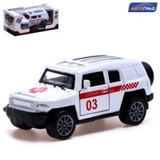 Metal ambulance, 1:48, inertia, doors open, white color