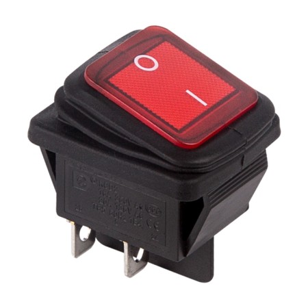 Klavima switch 250V 15A (4C) On -OFF red with moisture protection (RWB-507) rexant
