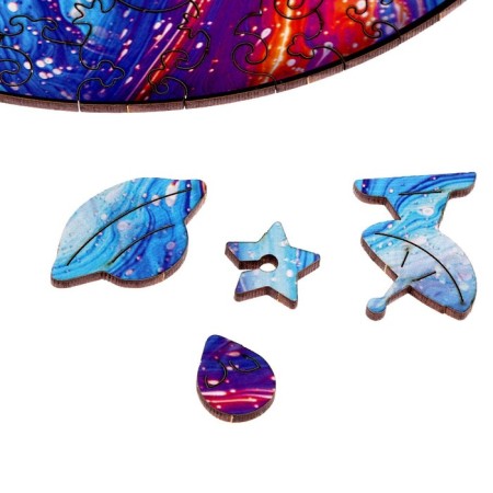 Wooden figured puzzle "Magic of colors", round-7