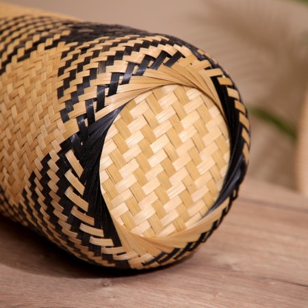 Basket with a covered lid, from bamboo 20x20x42 cm-4