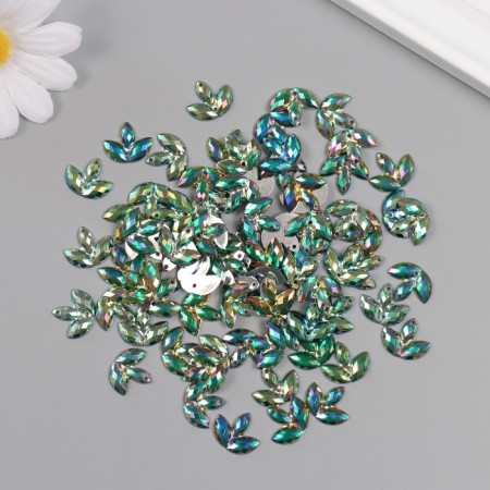 Decor for creativity plastic 2 punctures "Straza Trilist. Laguna" set 80 pcs 0.5x1 cm