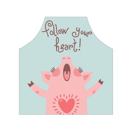 Apron kitchen with a photo print “Follow the name of the heart”, adjustable, size OS-2