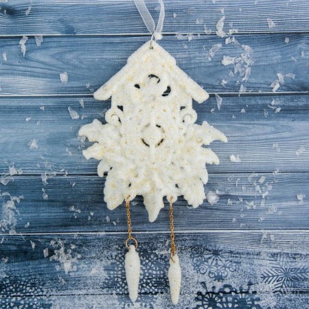 Christmas tree decoration "Has - walkers" 9x11 cm, white