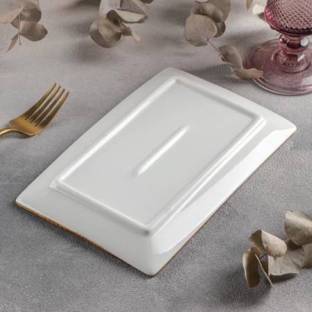 Ceramic rectangular "constellation", 22 × 14 cm, green color, green-2