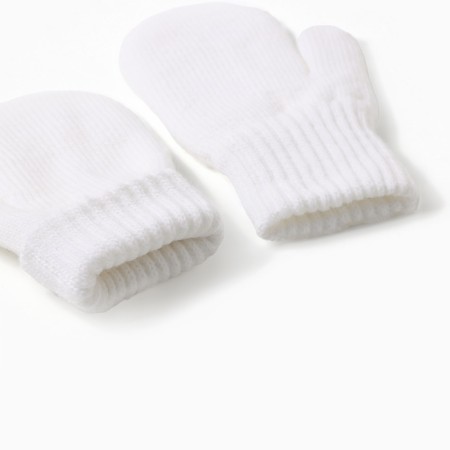 Double children's mittens, white color, river 14-2