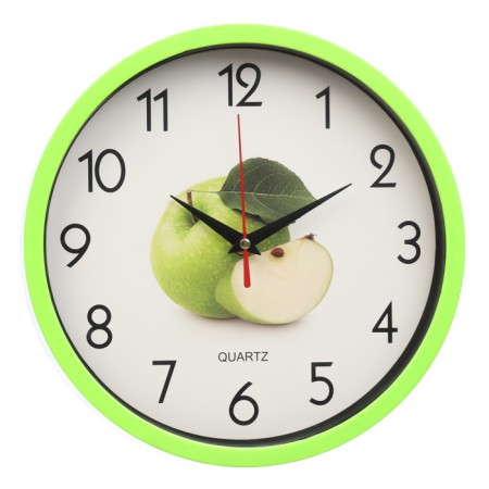 Watching clock, for the kitchen "Apple", silent, D-25 cm