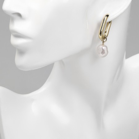 Earrings with pearls "bead" feeling of tenderness, color gold-2