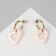 Emall earrings "Heart" stains, white-pink color in gold