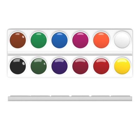 Watercolor 12 colors, Erichkrause, in soft plastic, without brush, economical packaging, a package with euro suspension-7